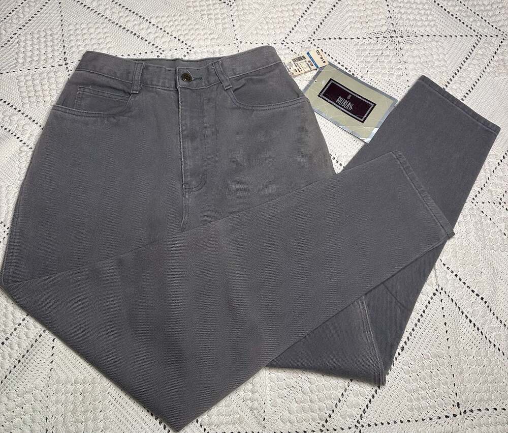 Vtg deadstock Bill Blass women’s 8 Slate Gray High Rise Straight Leg Denim